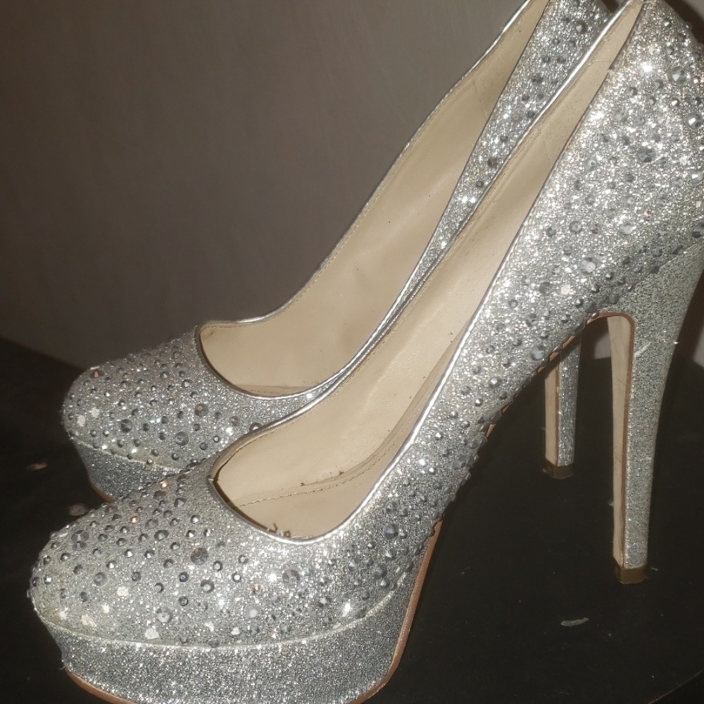 SILVER SPARLING high heels